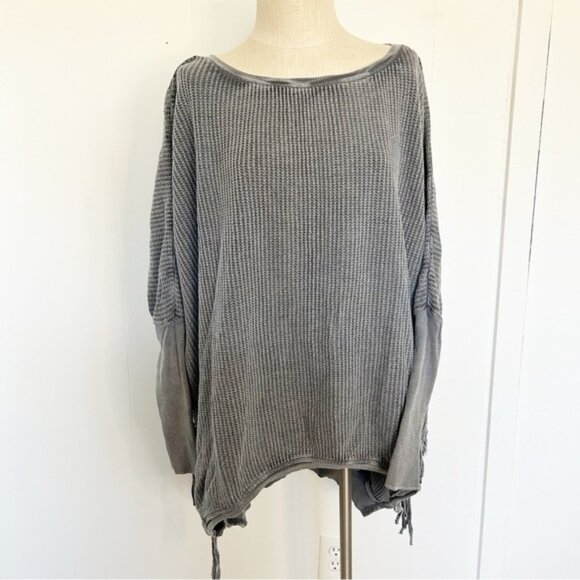 Free People FP One Interlaken‎ Tunic Waffle Oversized Grey Small - Picture 4 of 10